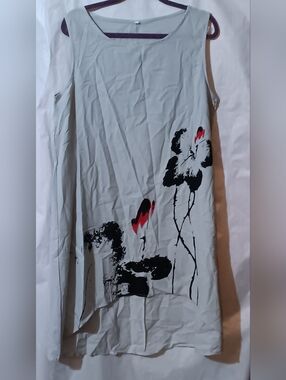 Asian Floral Print Dress